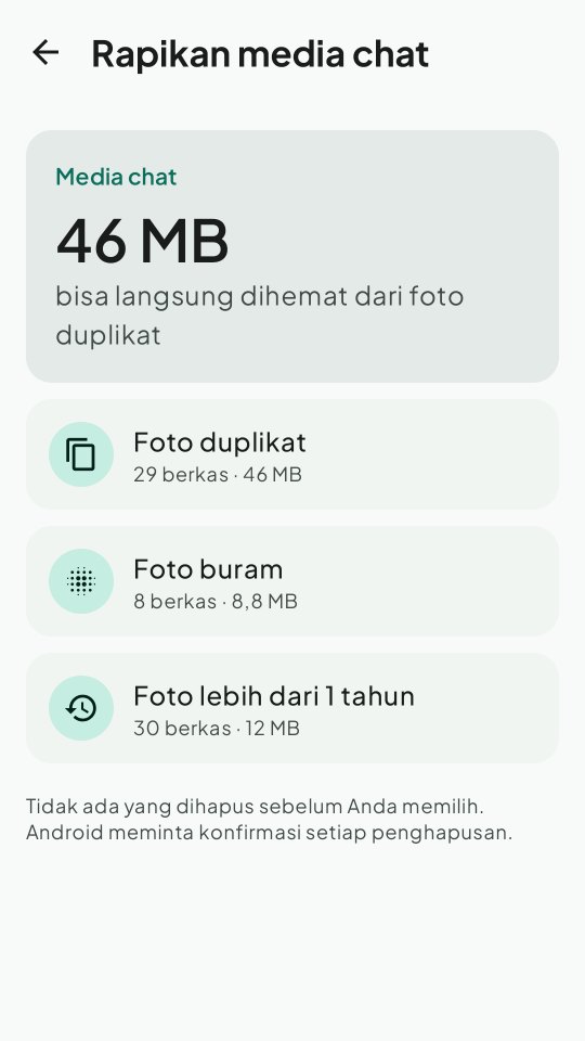Merapikan media chat