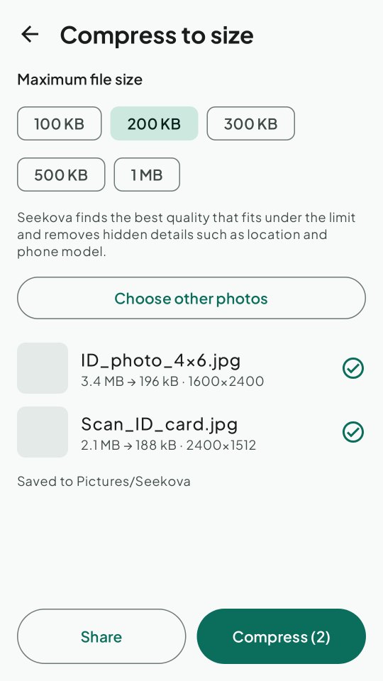 Compressing photos to a target size